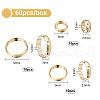 BENECREAT 60Pcs 3 Style 2 Colors Brass Beads Frames KK-BC0002-71-2