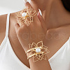 Hollow Flower Iron Cuff Bangles & Rings Sets FS-WGA02DC-01-3