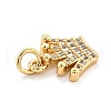 Brass Micro Pave Clear Cubic Zirconia Pendants ZIRC-O043-03G-3