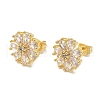 Flower Clear Cubic Zirconia Studs Earrings EJEW-K289-08G-2