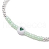 Brass Round Beads Braided Bead Bracelets for Women BJEW-JB11718-02-3
