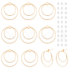 BENECREAT 10Pcs Brass Double Ring Dangle Stud Earrings for Women KK-BC0010-49-1