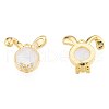 Brass Micro Pave Clear Cubic Zirconia Charms KK-N231-398-2