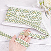 GOMAKERER 10.5~11 Yards Polyester Embroidery Leaf Ribbons OCOR-GO0001-10-5