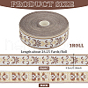 24M Polyester Flower Jacquard Ribbons OCOR-WH0045-22A-2