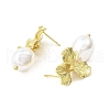 Flower Brass Stud Earrings EJEW-L270-011G-2