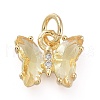 Brass Micro Pave Clear Cubic Zirconia Pendant ZIRC-P079-B01-02-1