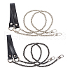 2Pcs 2 Colors Alloy Byzantine Chain & PU Leather Bag Strap FIND-WR0001-49-1