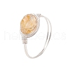 Natural Amethyst & Rose Quartz & Prehnite & Citrine Beads Finger Rings RJEW-JR00836-4