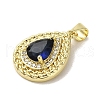Brass Micro Pave Cubic Zirconia Pendants KK-C058-05G-02-2