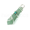 Natural Mixed Stone Pointed Pendants PALLOY-JF02803-04-4
