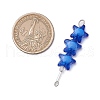 8Pcs 8 Colors Acrylic & Glass Star Beaded Connector Charms PALLOY-JF03516-5