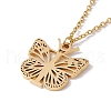 Initial Letter with Butterfly Pendant Necklace NJEW-C026-01G-T-3