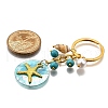 5Pcs AB Color Plated Capiz Shell Pendant Keychains KEYC-JKC01194-3