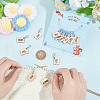 12Pcs 12 Style Wood Pendant Locking Stitch Markers HJEW-AB00643-3