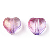 Transparent Spray Painted Glass Beads GLAA-R211-02-B04-3