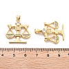 Rack Plating Brass Micro Pave Cubic Zirconia Pendants KK-H449-67G-01-RS-3