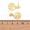 Flat Round Brass Dangle Stud Earrings EJEW-R025-25G-5