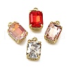 Brass Glass Charms KK-V011-32G-1