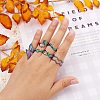 9Pcs 9 Style 304 Stainless Steel Hand & Infinite & Heart & Moon Cuff Rings RJEW-SZ0001-19-3