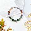 Olycraft 2 Strands Round Natural Indian Agate Beads Strands G-OC0002-32-5