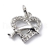 Brass Micro Pave Cubic Zirconia Charms ZIRC-F131-15P-1