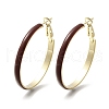Brass Ring Hoop Earrings EJEW-A121-07G-2
