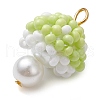 Seed Beads Beaded Charms PALLOY-MZ00332-02-3