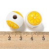 Printed Wood European Beads WOOD-G022-19A-3