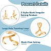 2Pcs 2 Styles Brass Pendant Cabochon Settings KK-HS0001-20G-4