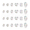 Cheriswelry 90Pcs 6 Style UV Plating Transparent Rainbow Iridescent Acrylic Beads OACR-CW0001-04-10