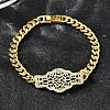 Brass Micro Pave Clear Cubic Zirconia Link Bracelets BJEW-F498-02A-G-3