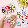 SOFPLATE 28Pcs 14 Colors Zinc Alloy Spring Gate Rings FIND-SP0002-61-3
