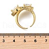 Brass Micro Pave Cubic Zirconia Adjustable Open Cuff Rings RJEW-D313-14G-5