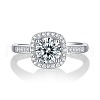 Rhodium Plated 925 Sterling Silver Micro Pave 6.5x3.9mm Moissanite Adjustable Rings for Women WGFA800-04-4