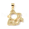 Brass Micro Pave Cubic Zirconia Pendants KK-P233-09G-2