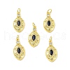 Brass Micro Pave Clear Cubic Zirconia Pendants KK-E068-VF330-4