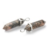 Natural Rhodonite Pointed Pendants G-M378-01P-A40-3