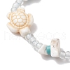 Synthetic Turquoise & Magnesite Braided Bead Bracelets BJEW-JB11678-3