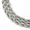 Non-Tarnish 304 Stainless Steel 3-Strand Rope Chain Bracelets for Women BJEW-G707-02P-2