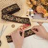 National Style Polyester Jacquard Flower Ribbon for Garment Accessories OCOR-WH0097-41-3