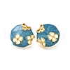 304 Stainless Steel Enamel Stud Earrings EJEW-S254-02A-G-2