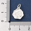 925 Sterling Silver Flower Charms with Jump Rings and 925 Stamp STER-M021-02S-01-3
