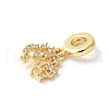 Brass Micro Pave Cubic Zirconia European Dangle Charms ZIRC-I071-22G-02-2