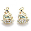 Brass Micro Pave Cubic Clear Zirconia Charms KK-N232-120-NF-1