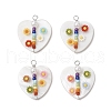Heart Natural Freshwater Shell Pendants PALLOY-JF03888-1