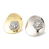 Rack Plating Brass Micro Pave Clear Cubic Zirconia Stud Earrings EJEW-B062-07A-GP-1