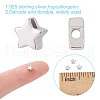 GOMAKERER 10Pcs Rhodium Plated 925 Sterling Silver Beads FIND-GO0002-59-5