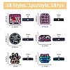 DICOSMETIC 18Pcs 18 Styles Food Grade Eco-Friendly Silicone Focal Beads SIL-DC0001-75-2