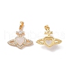 Brass Micro Pave Cubic Zirconia Pendants ZIRC-P102-01G-2